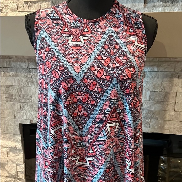 Cynthia Rowley Pink and Blue sleeveless summer swing dress Medium - Picture 4 of 10